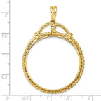 FJC Finejewelers 14 kt Yellow Gold Polished Western Rope 34.2mm Prong Coin Bezel Pendant