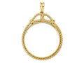 FJC Finejewelers 14 kt Yellow Gold Polished Western Rope 34.2mm Prong Coin Bezel Pendant