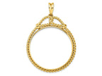 FJC Finejewelers 14 kt Yellow Gold Polished Western Rope 34.2mm Prong Coin Bezel Pendant