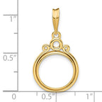 FJC Finejewelers 14 kt Yellow Gold Triple Circle Top 13.0mm Prong Coin Bezel Pendant