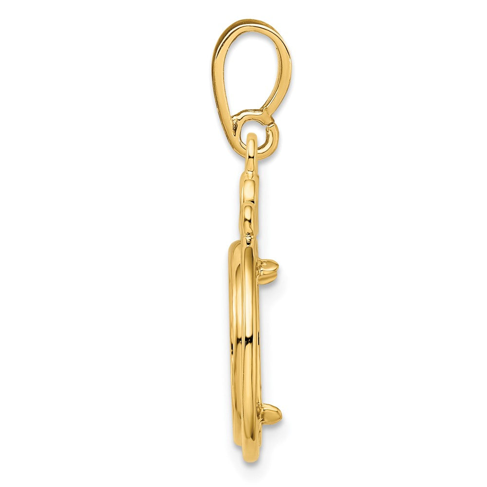 FJC Finejewelers 14 kt Yellow Gold Triple Circle Top 13.0mm Prong Coin Bezel Pendant