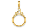 FJC Finejewelers 14 kt Yellow Gold Triple Circle Top 13.0mm Prong Coin Bezel Pendant