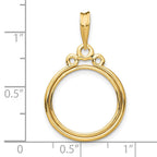 FJC Finejewelers 14 kt Yellow Gold Triple Circle Top 16.5mm Prong Coin Bezel Pendant