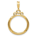 FJC Finejewelers 14 kt Yellow Gold Triple Circle Top 16.5mm Prong Coin Bezel Pendant