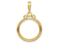 FJC Finejewelers 14 kt Yellow Gold Triple Circle Top 16.5mm Prong Coin Bezel Pendant