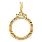 FJC Finejewelers 14 kt Yellow Gold Triple Circle Top 17.8mm Prong Coin Bezel Pendant
