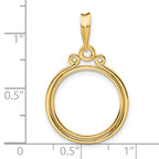 FJC Finejewelers 14 kt Yellow Gold Triple Circle Top 17.8mm Prong Coin Bezel Pendant