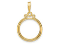 FJC Finejewelers 14 kt Yellow Gold Triple Circle Top 17.8mm Prong Coin Bezel Pendant