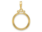 FJC Finejewelers 14 kt Yellow Gold Triple Circle Top 17.8mm Prong Coin Bezel Pendant