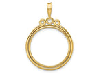 FJC Finejewelers 14 kt Yellow Gold Triple Circle Top 21.6mm Prong Coin Bezel Pendant