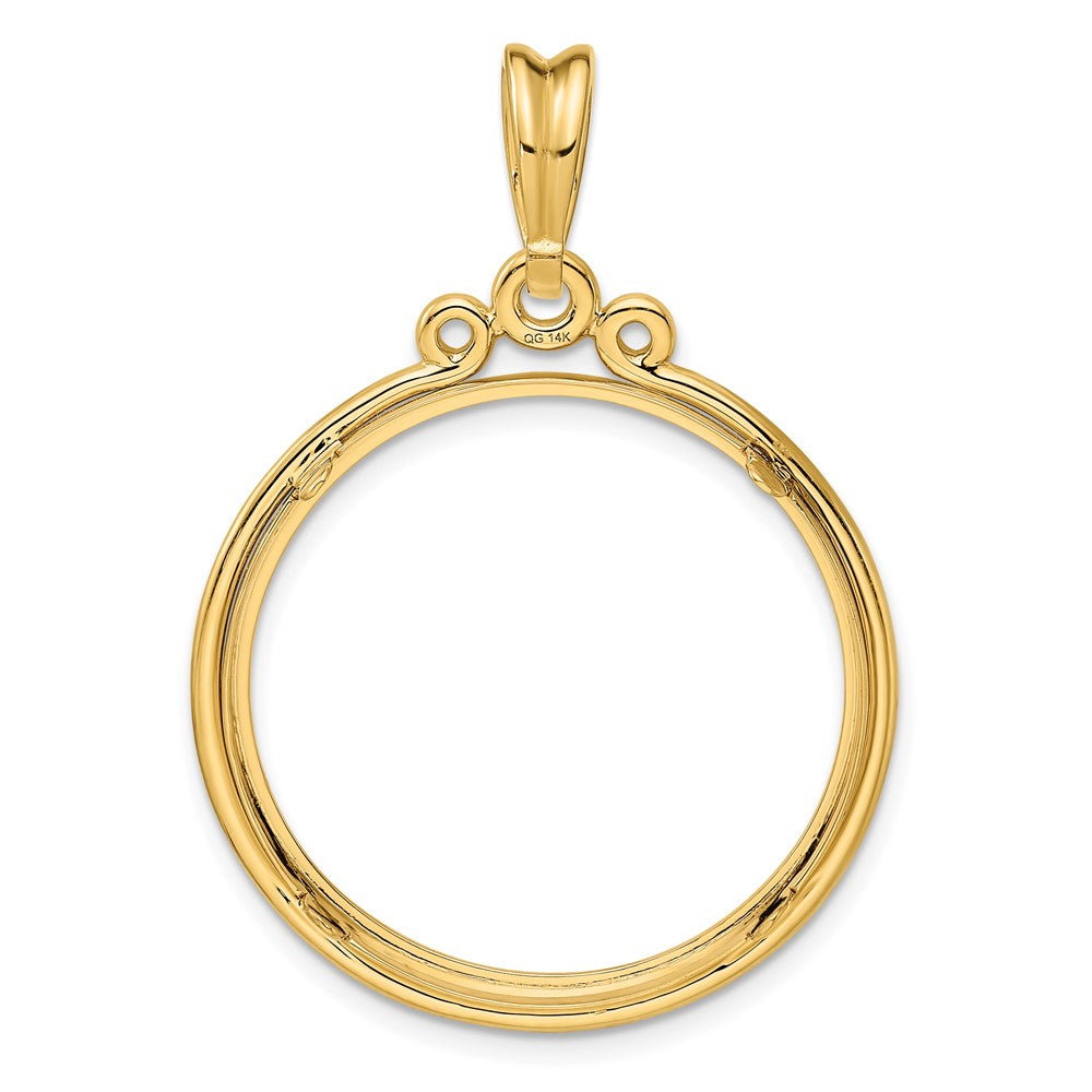 FJC Finejewelers 14 kt Yellow Gold Triple Circle Top 27.0mm Prong Coin Bezel Pendant