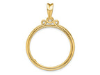 FJC Finejewelers 14 kt Yellow Gold Triple Circle Top 27.0mm Prong Coin Bezel Pendant