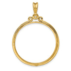 FJC Finejewelers 14 kt Yellow Gold Triple Circle Top 32.7mm Prong Coin Bezel Pendant