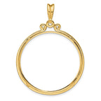 FJC Finejewelers 14 kt Yellow Gold Triple Circle Top 34.2mm Prong Coin Bezel Pendant