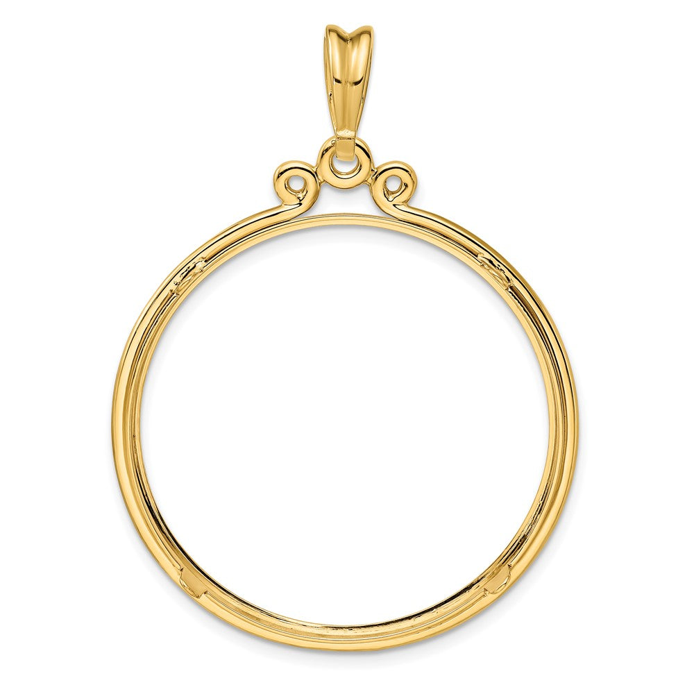 FJC Finejewelers 14 kt Yellow Gold Triple Circle Top 34.2mm Prong Coin Bezel Pendant