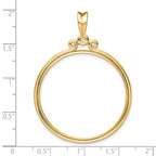 FJC Finejewelers 14 kt Yellow Gold Triple Circle Top 34.2mm Prong Coin Bezel Pendant