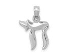 FJC Finejewelers 14 kt White Gold Themed Chai (life)  Charm 18 mm x 13 mm