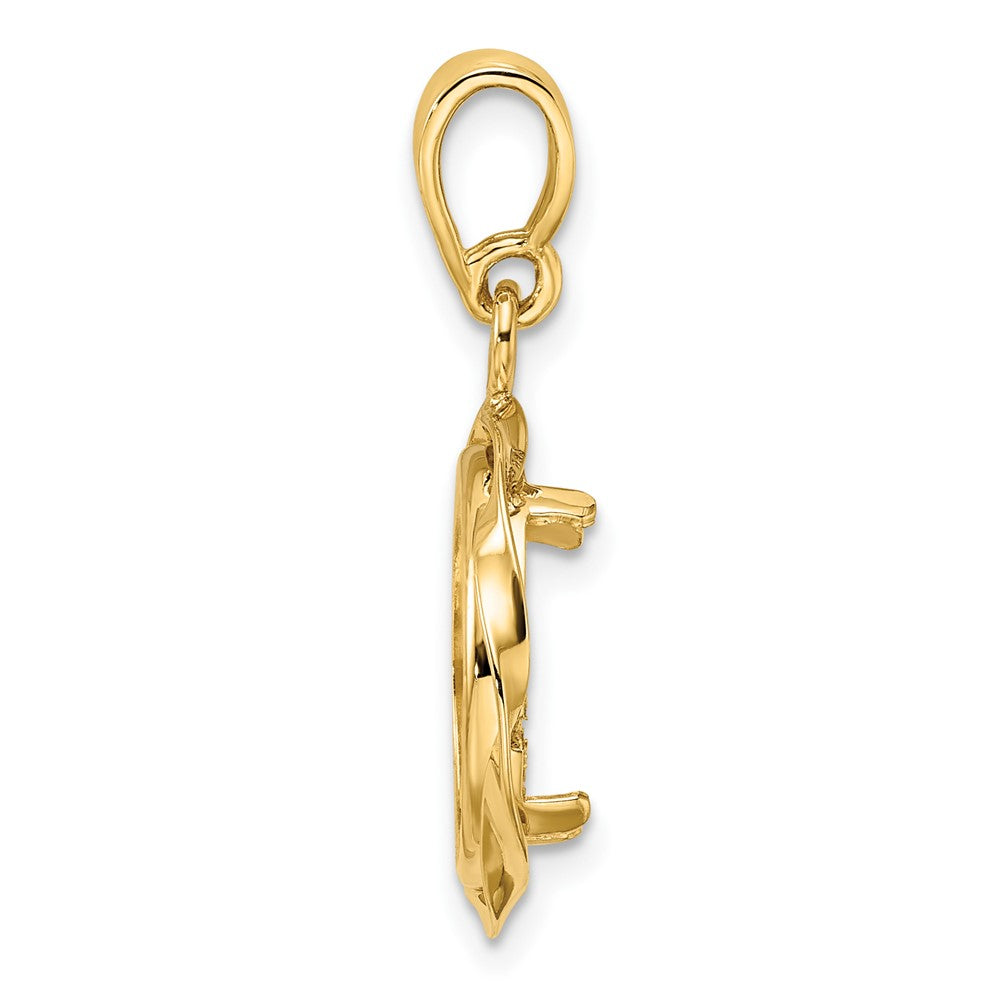 FJC Finejewelers 14 kt Yellow Gold Hand Twisted Ribbon 13.0mm Prong Coin Bezel Pendant
