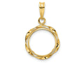 FJC Finejewelers 14 kt Yellow Gold Hand Twisted Ribbon 13.0mm Prong Coin Bezel Pendant