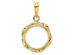 FJC Finejewelers 14 kt Yellow Gold Hand Twisted Ribbon 13.0mm Prong Coin Bezel Pendant