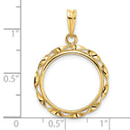 FJC Finejewelers 14 kt Yellow Gold Hand Twisted Ribbon 18.0mm Prong Coin Bezel Pendant