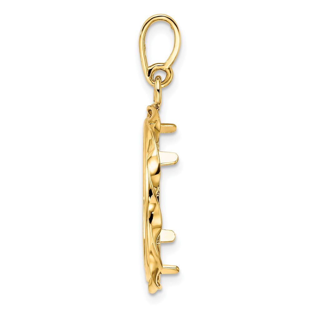 FJC Finejewelers 14 kt Yellow Gold Hand Twisted Ribbon 18.0mm Prong Coin Bezel Pendant