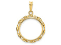 FJC Finejewelers 14 kt Yellow Gold Hand Twisted Ribbon 18.0mm Prong Coin Bezel Pendant