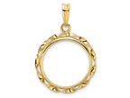 FJC Finejewelers 14 kt Yellow Gold Hand Twisted Ribbon 18.0mm Prong Coin Bezel Pendant