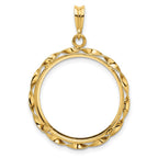 FJC Finejewelers 14 kt Yellow Gold Hand Twisted Ribbon 22.0mm Prong Coin Bezel Pendant