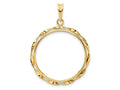 FJC Finejewelers 14 kt Yellow Gold Hand Twisted Ribbon 25.0mm Prong Coin Bezel Pendant