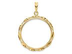 FJC Finejewelers 14 kt Yellow Gold Hand Twisted Ribbon 25.0mm Prong Coin Bezel Pendant
