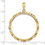 FJC Finejewelers 14 kt Yellow Gold Hand Twisted Ribbon 32.0mm Prong Coin Bezel Pendant