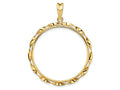 FJC Finejewelers 14 kt Yellow Gold Hand Twisted Ribbon 32.0mm Prong Coin Bezel Pendant