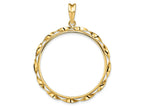 FJC Finejewelers 14 kt Yellow Gold Hand Twisted Ribbon 32.0mm Prong Coin Bezel Pendant