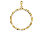 FJC Finejewelers 14 kt Yellow Gold Hand Twisted Ribbon 32.7mm Prong Coin Bezel Pendant