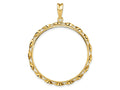 FJC Finejewelers 14 kt Yellow Gold Hand Twisted Ribbon 34.2mm Prong Coin Bezel Pendant