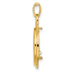 FJC Finejewelers 14 kt Yellow Gold Polished Loop and Knot 14.0mm Prong Coin Bezel Pendant