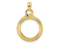 FJC Finejewelers 14 kt Yellow Gold Polished Loop and Knot 14.0mm Prong Coin Bezel Pendant