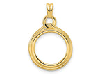 FJC Finejewelers 14 kt Yellow Gold Polished Loop and Knot 14.0mm Prong Coin Bezel Pendant