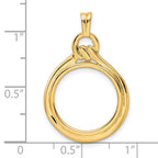 FJC Finejewelers 14 kt Yellow Gold Polished Loop and Knot 16.5mm Prong Coin Bezel Pendant