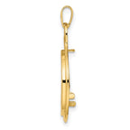FJC Finejewelers 14 kt Yellow Gold Polished Loop and Knot 16.5mm Prong Coin Bezel Pendant