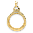 FJC Finejewelers 14 kt Yellow Gold Polished Loop and Knot 16.5mm Prong Coin Bezel Pendant