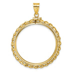 FJC Finejewelers 14 kt Yellow Gold Wide Twisted Wire 32.0mm x 2.85mm Screw Top Coin Bezel Pendant