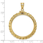 FJC Finejewelers 14 kt Yellow Gold Wide Twisted Wire 32.0mm x 2.85mm Screw Top Coin Bezel Pendant