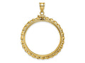 FJC Finejewelers 14 kt Yellow Gold Wide Twisted Wire 32.0mm x 2.85mm Screw Top Coin Bezel Pendant