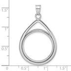 FJC Finejewelers 14 kt White Gold Lightweight Teardrop 22.0mm Prong Coin Bezel Pendant