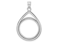 FJC Finejewelers 14 kt White Gold Lightweight Teardrop 22.0mm Prong Coin Bezel Pendant