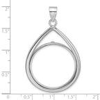 FJC Finejewelers 14 kt White Gold Lightweight Teardrop 27.0mm Prong Coin Bezel Pendant