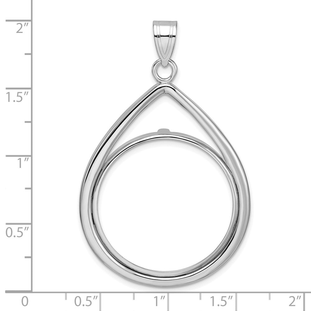 FJC Finejewelers 14 kt White Gold Lightweight Teardrop 27.0mm Prong Coin Bezel Pendant