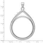 FJC Finejewelers 14 kt White Gold Lightweight Teardrop 32.7mm Prong Coin Bezel Pendant